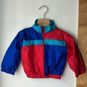Vintage 80s color block windbreaker jacket size 18 m unisex colorful